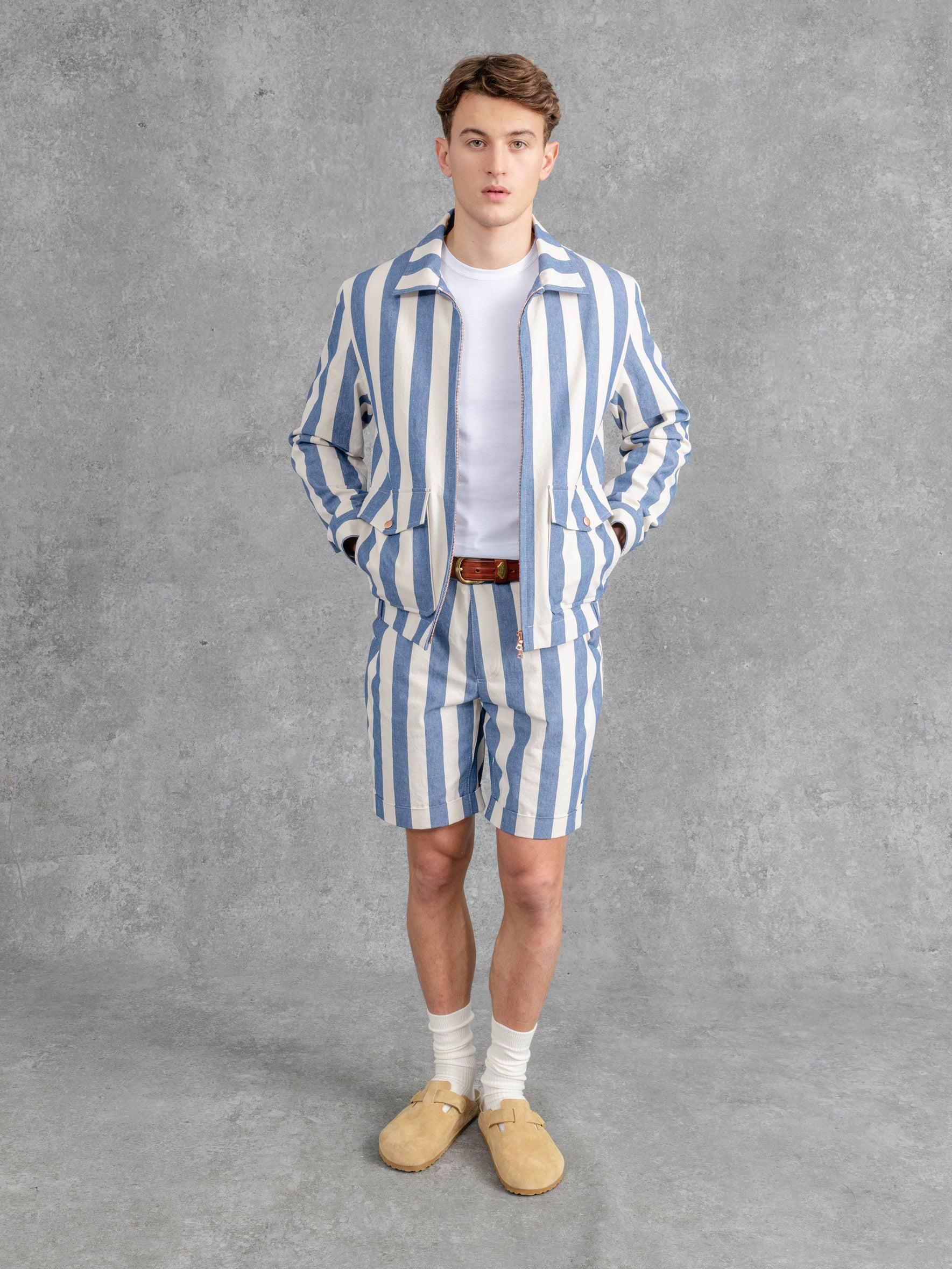 Blue & Cream Stripe