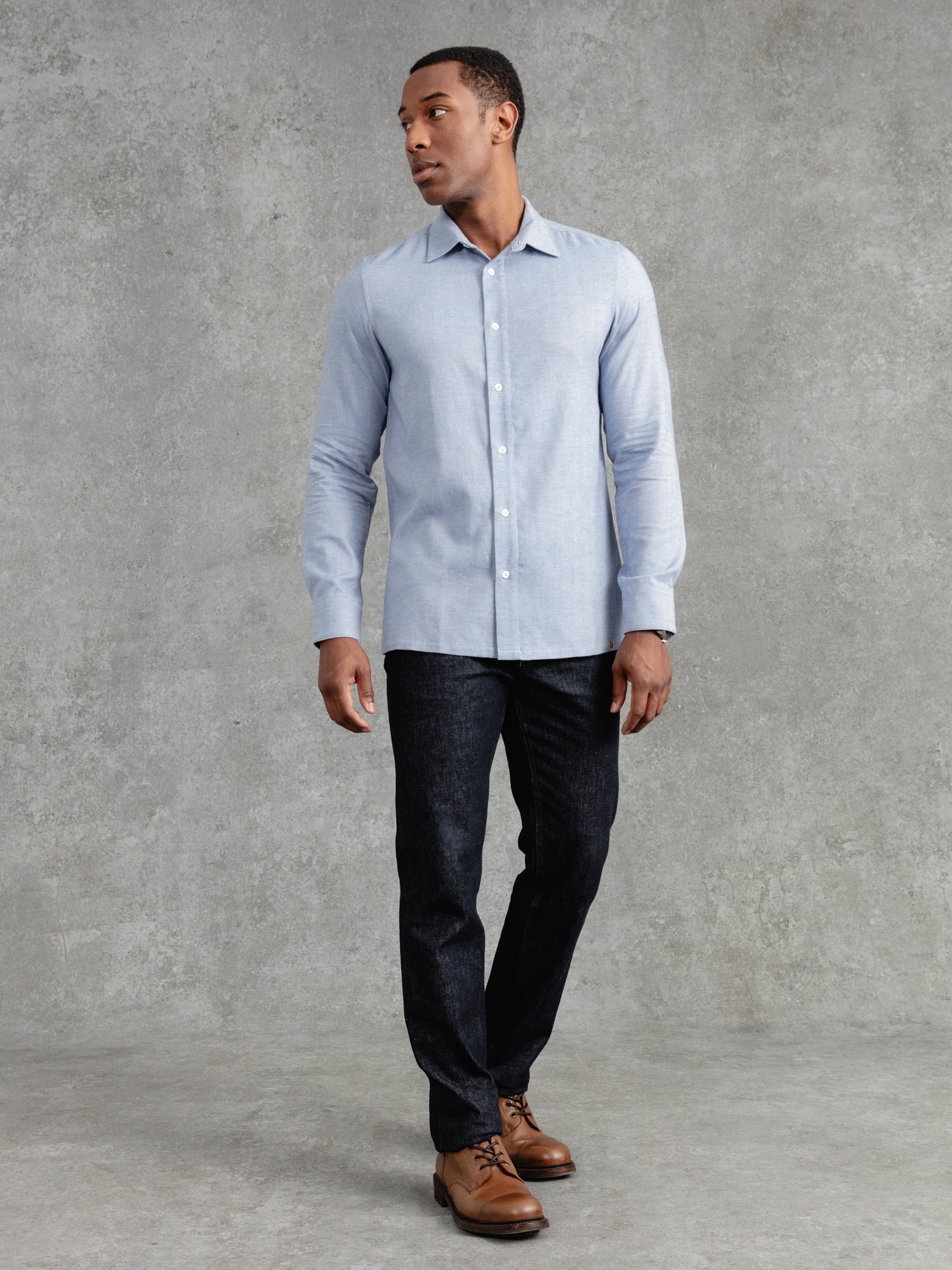 Oxford Blue Herringbone