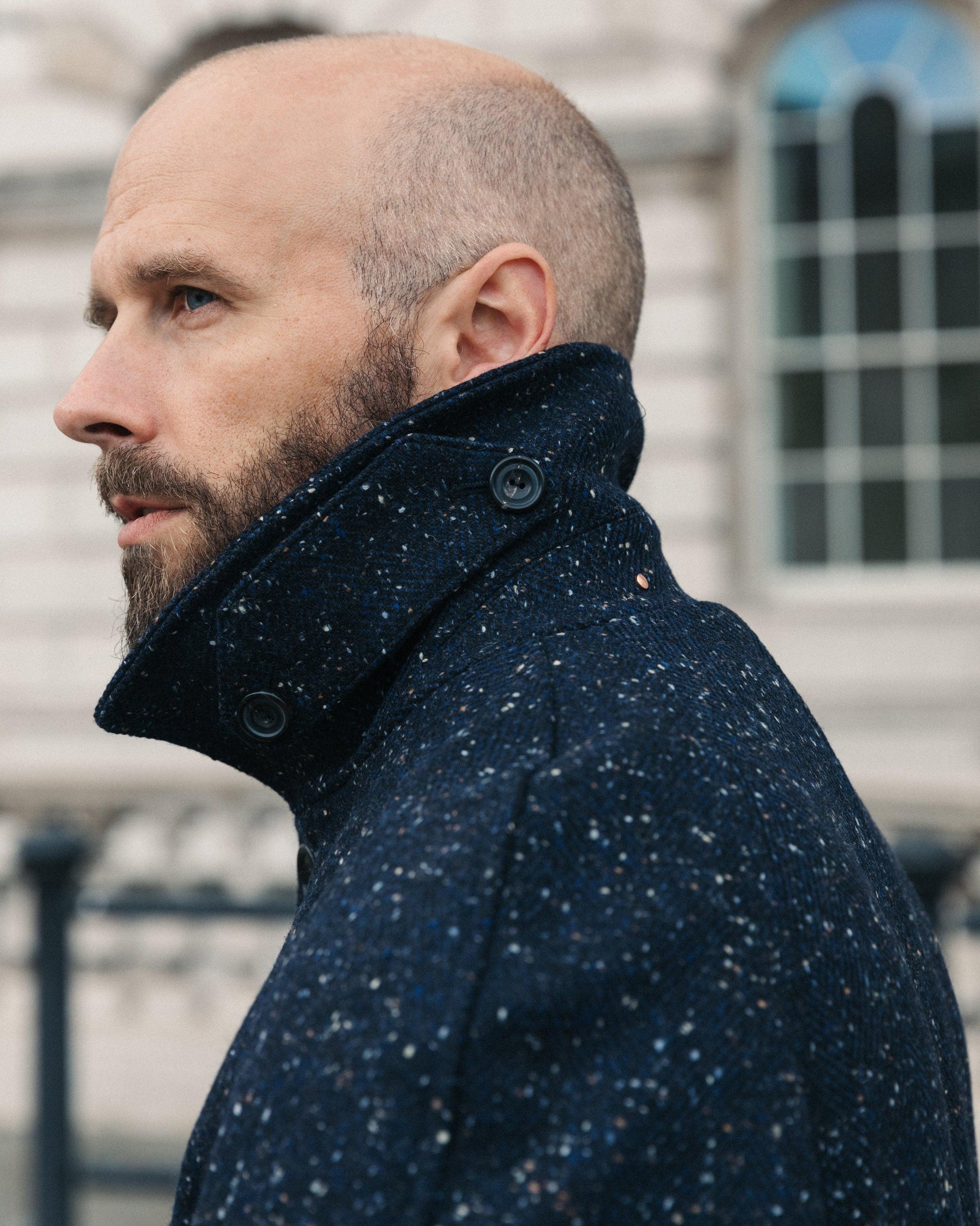 The Navy Permanent Style Donegal Overcoat – PrivateWhite V.C.
