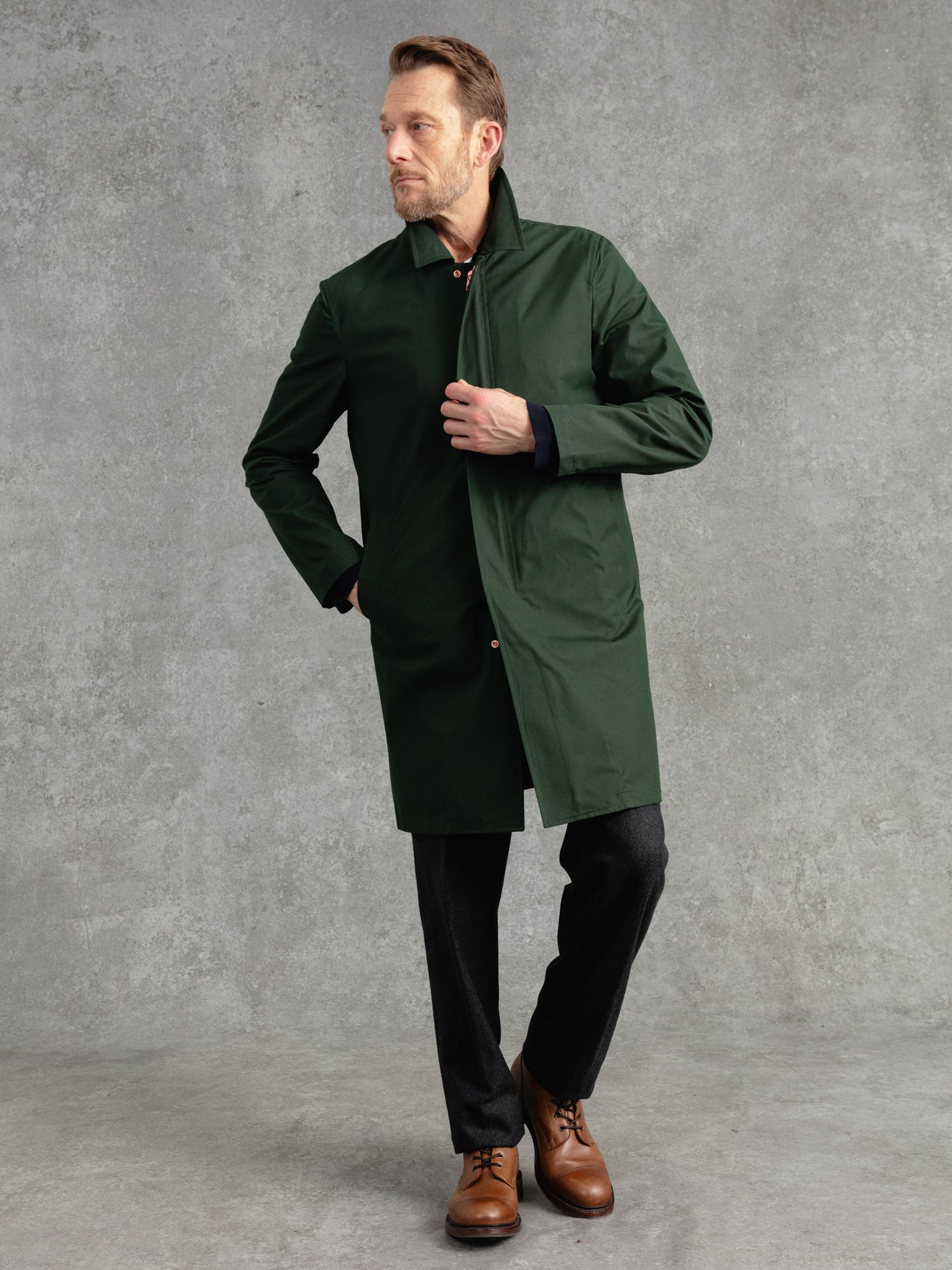 Racing green charcoal overcoat hot sale