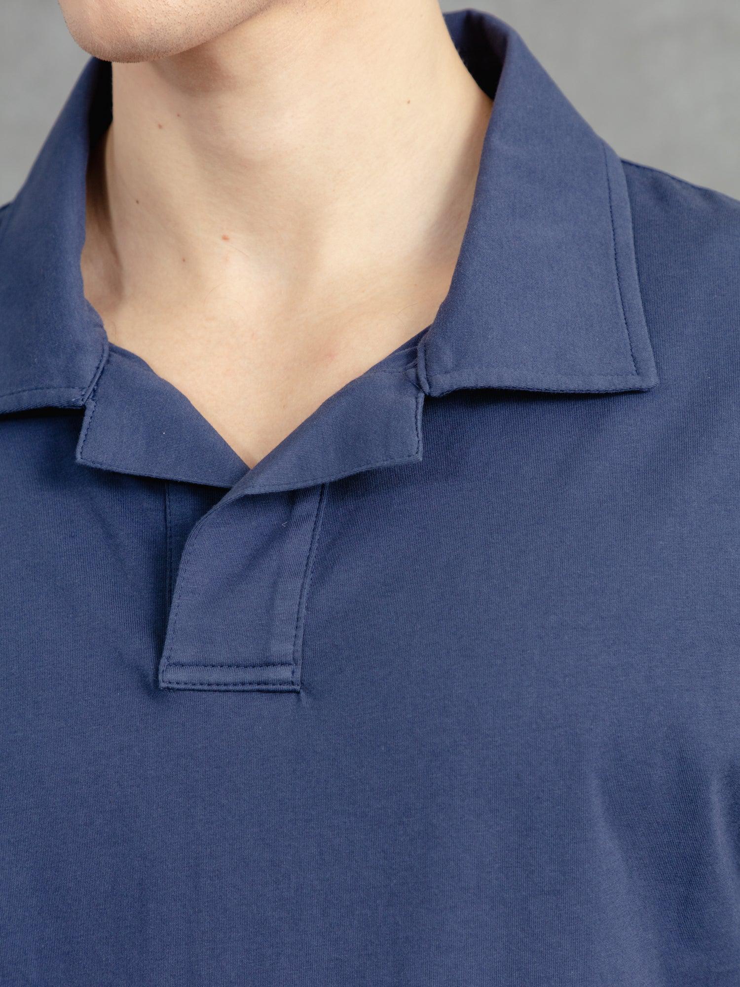 Striped Johnny Collar Long Sleeve Sweatshirt