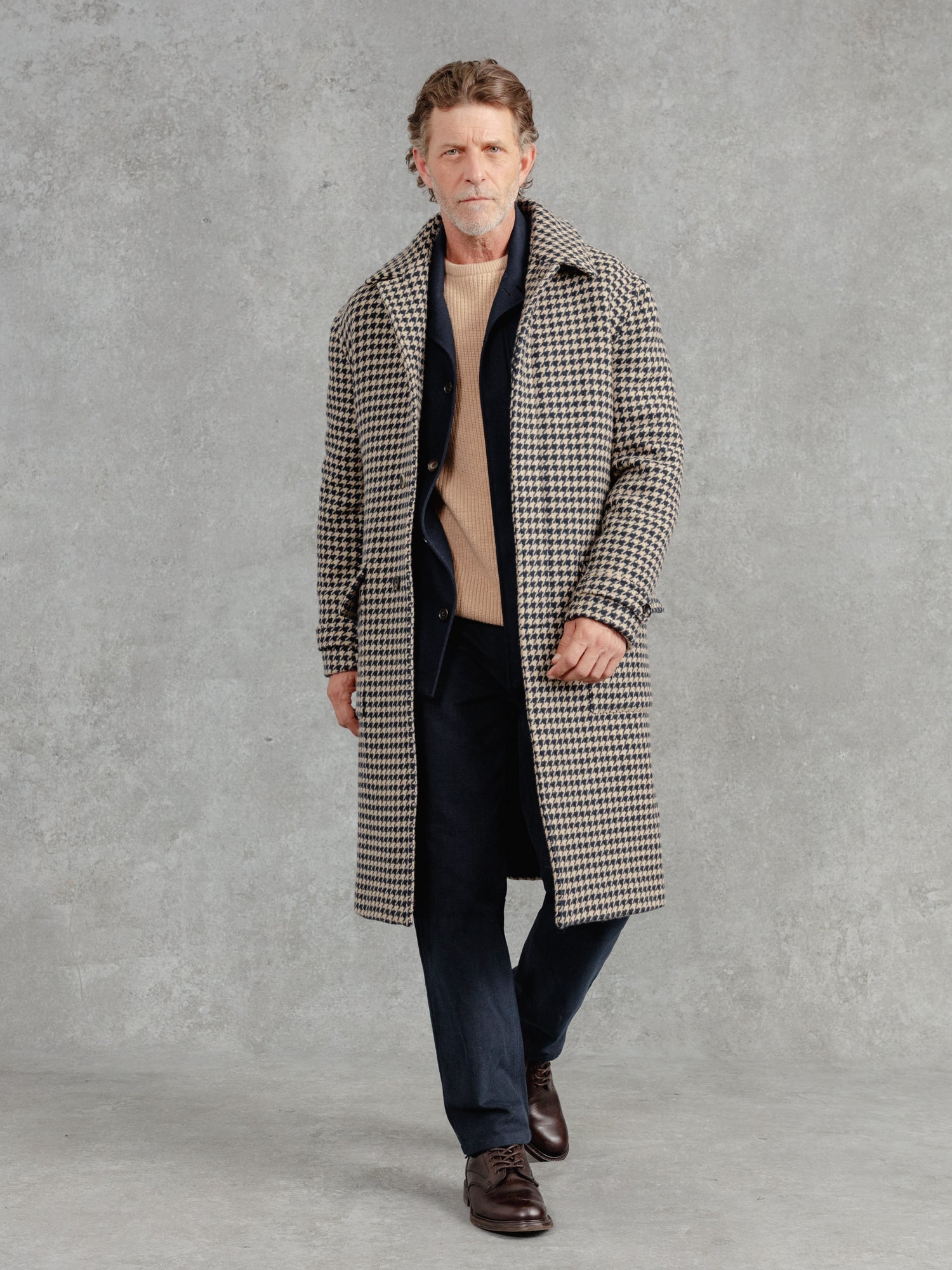 The Deluxe Belted Overcoat Houndstooth PrivateWhite V.C