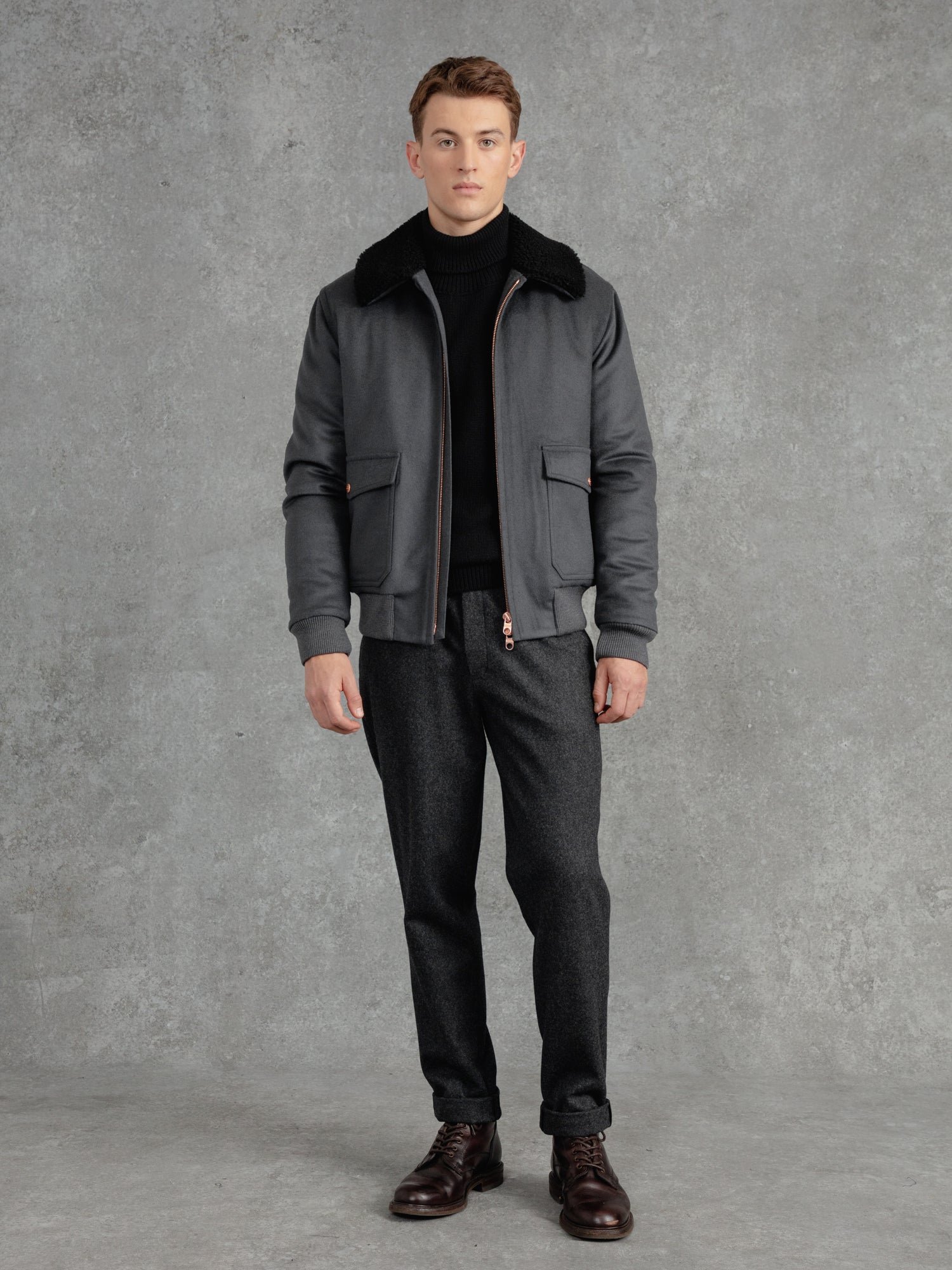 Gray sales flight jacket