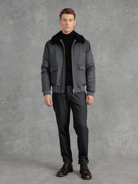 Grey flight jacket shop