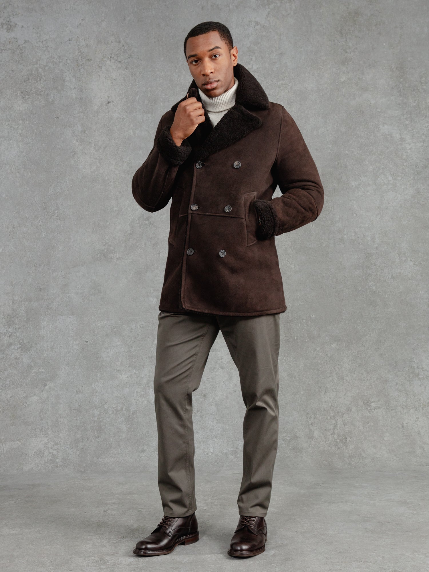 The Suede Shearling Peacoat PrivateWhite V.C