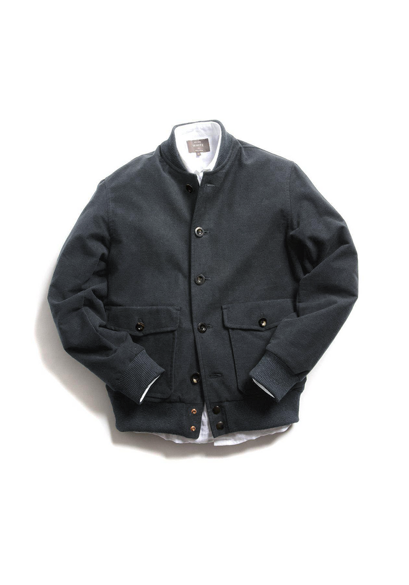 The Moleskin Bomber Petrol PrivateWhite V.C.